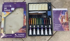 NOS Reeves Complete Set Oil Colour Paint, Pastels, Painting Boards, Brushes Etc