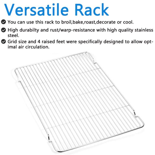 Cookie Sheet and Cooling Rack Set 16 inch Stainless Steel Baking Pan with a Rack - Picture 4 of 7