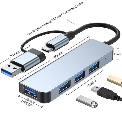 5 In 1 USB Type C HUB Docking Station Micro TF SD Card Reader For Macbook Laptop - Afbeelding 14 van 14
