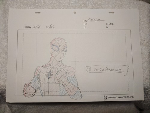 Rare Original Spider-man Illustration Sketch Art Dongwoo Animation Co. 14"x 10" - Picture 1 of 5