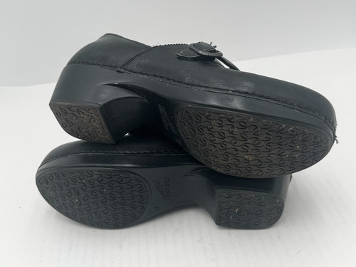 Dansko Tamara Women's Clog 6.5-7 Black Leather Round Toe Casual Slip-On Shoes - Picture 6 of 9