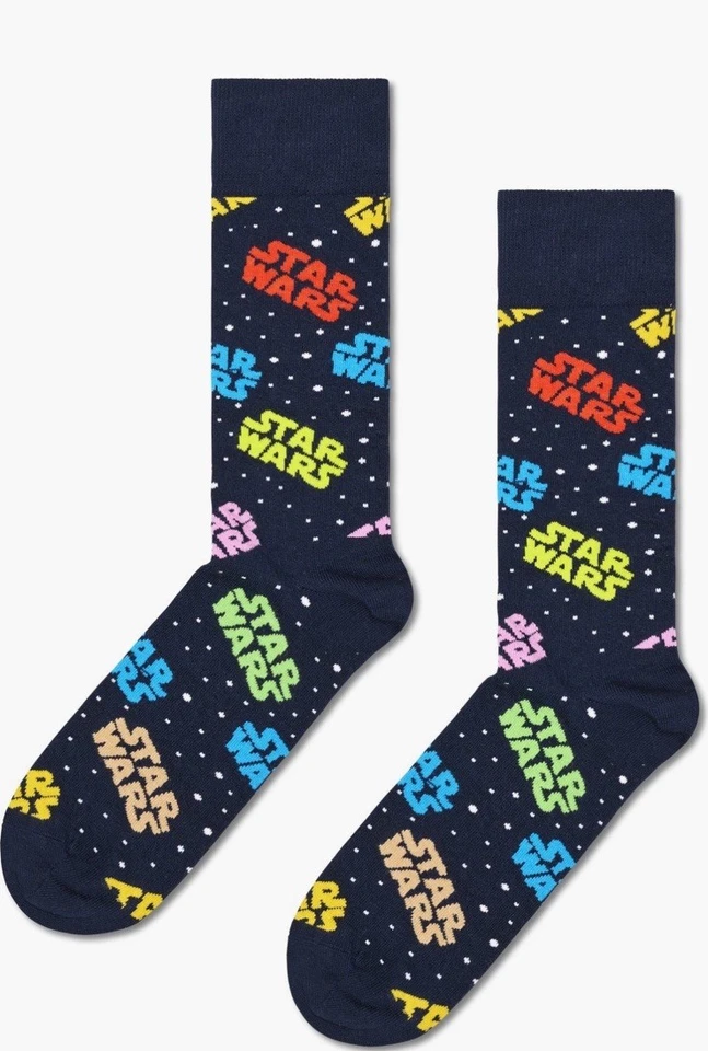 NOVO Conjunto de 3 Meias Happy Star Wars Sabre de Luz Crew Meias Caixa de Presente Darth Vader - Imagem 4 de 4