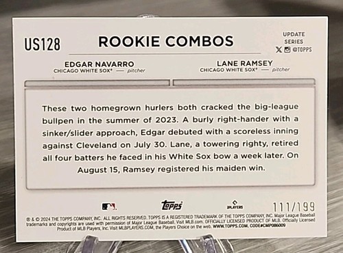 Edgar Navarro Lane Ramsey 2024 Topps Update Rookie Combos Red Foil /199 #US128 - Bild 2 von 3