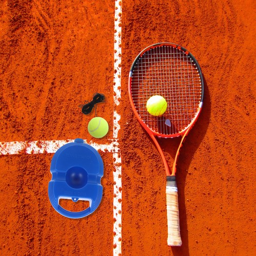 Tennis Trainer Rebounder Set With High Bounce Non Base Elastic String - Bild 8 von 12