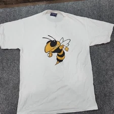 Georgia Tech T-Shirt Men Medium White Yellow Jackets Jan sport Vintage