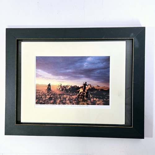 Vintage Print, Cowboys From Phillip Morris Framed 18 X 15 Thanks For Riding W/Us - Picture 2 of 6
