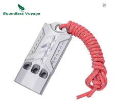 Boundless Voyage Titanium Whistle Emergency Survival w/ Lanyard Loud