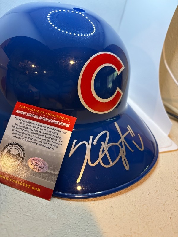 Kris Bryant Autographed helmet with COA Chicago Cubs