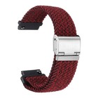 22mm Nylon Braided Watch Bands with Stainless Steel Buckle, Dark Red