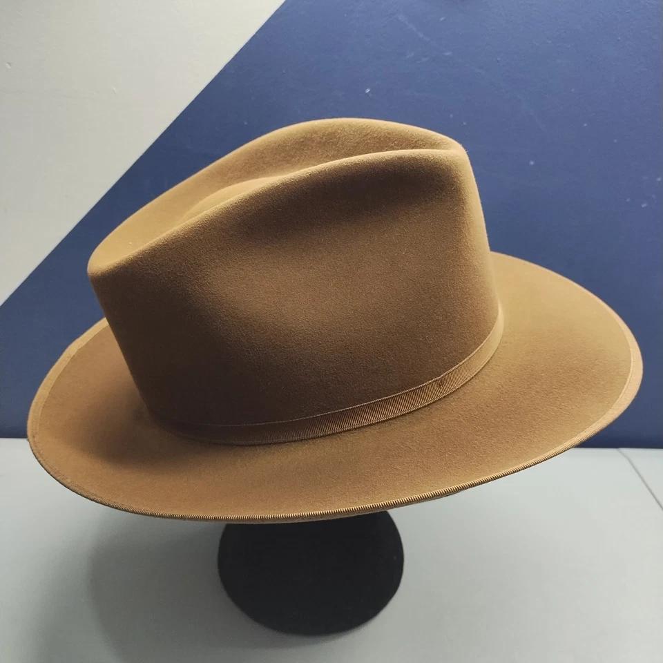 Sombrero Fedora Stetson Stratoliner Piel Fieltro Para Hombres 7 1/4 Marrón Calidad Real Viaje Foto 3 de 4