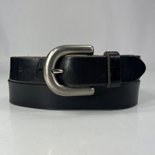 Merona Black Italian Latigo Leather Belt - Made in USA - Women's Size 30