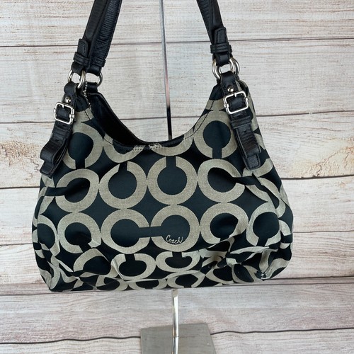Vintage Coach Madison Black/Silver Shoulder Purse Handbag - Picture 3 of 12