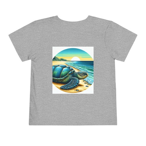 Ocean Turtle Toddler Tee, Beach Shirt for Kids, Summer Apparel - Picture 21 of 38