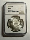 1880 S Morgan Silver Dollar NGC MS67 High Grade Blast White GEM BU