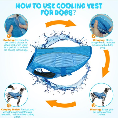 Dog Cooling Vest, 2-Layer Lightweight Breathable Mesh Performance, Full Cover... - Picture 4 of 7