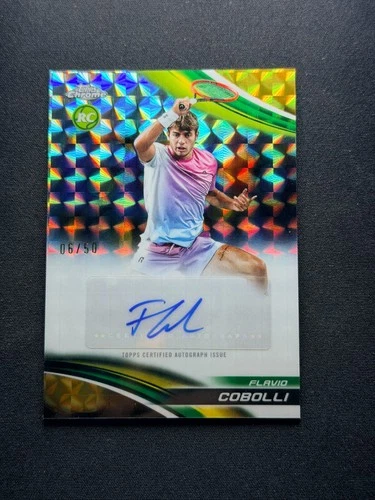 2025 Topps Chrome Tennis Flavio Cobolli RC Auto Gold Geometric 6/50 #CA-FCI