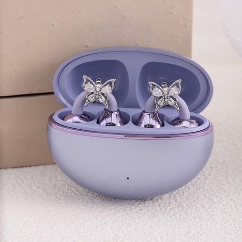 Elegant Butterfly Pearls Earphone Clip Crystal Rhinestones Ear Accessories - Picture 5 of 8