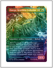 1x Omega, Heartless Evolution, Foil, Borderless Art, Final Fantasy, MTG NM