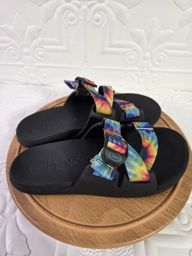 Chaco Sandalo Donna CHILLOS Slip-On Slides, Nero/Tie Dye Taglia 8/39 - Foto 3 di 15