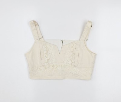 Cropped-Bluse Damen UK Größe M GUESS Elfenbein