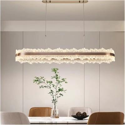 Modern Gold Chandelier Light fixture, Height Adjustable Oval chandeliers