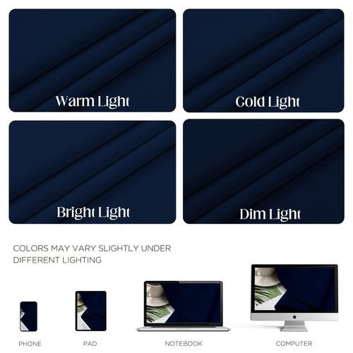 Marineblau Verdunkelungsvorhänge 84 Zoll Länge 2 Paneele Set, Raum Verdunkelung Gardine... - Bild 4 von 9