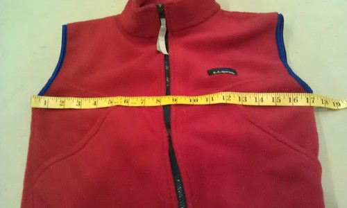 VTG USA L.L. Bean Red Fleece Vest Zip Up Vest Youth Kids Large Boys Girls EUC - Picture 9 of 10
