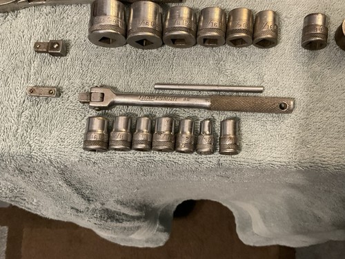 Vintage Craftsman BE Steckschlüsselsammlung 1/2"-3/8"-1/4" Teile in Vintage Indestro Box - Bild 4 von 8