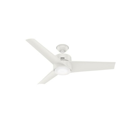 Hunter Fan 54 inch Fresh White Outdoor Ceiling Fan with Light and 3 Blades