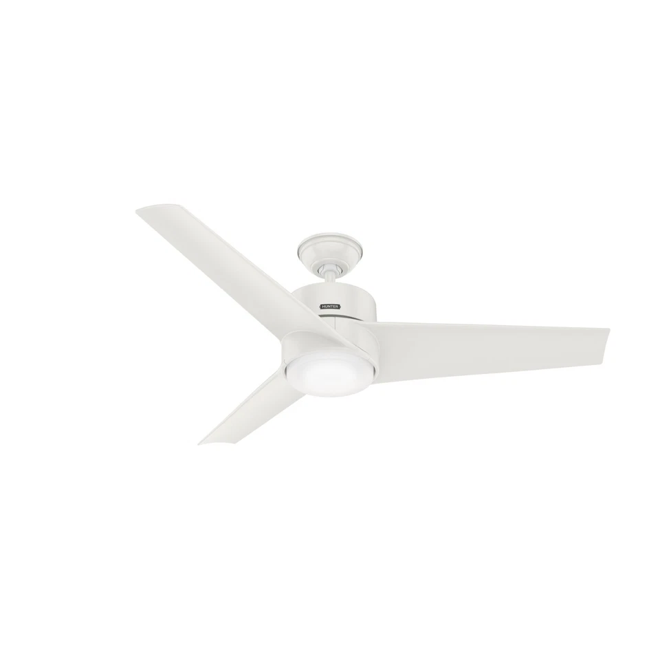 Hunter Fan 54 in Casual Fresh White Outdoor Ceiling Fan w Light Kit and 3 Blades