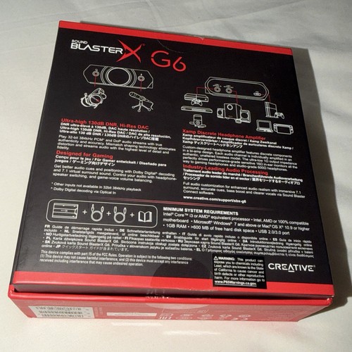 Sound BlasterX G6 (Grigio) Testato Funziona Ottimo Non Originale Cavi Ricambio - Foto 12 di 24