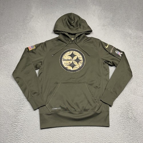 Nike Pittsburgh Steelers Hoodie Men Medium Camo Sweatshirt Salute To Service NFL - Picture 1 of 9