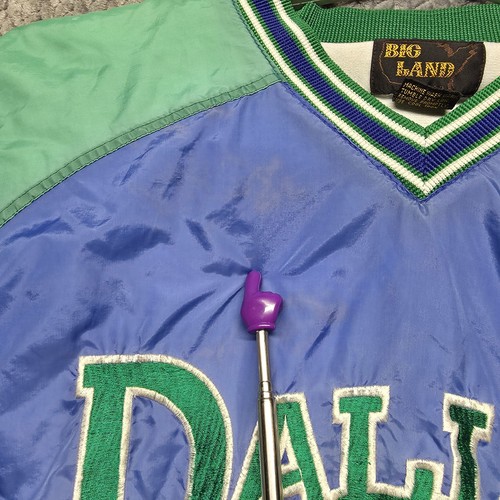Vintage Big Land Dallas Mavericks Pullover Jacke Herren XXL Blau Grün Made In Korea - Bild 12 von 13