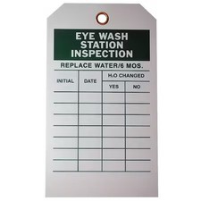 Tag, Eyewash, Polyester, 7 In H X 4 In W, White, Rectangle, 10 Pk, 20Th11