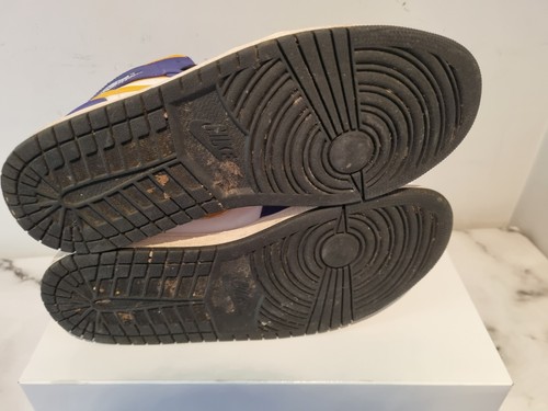 Nike Air Jordan 1 Lakers Purple And Yellow Hi-Top Trainers DQ8426-517 Uk 10.5 - Picture 12 of 14
