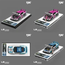 TPC 1:64 LB-Super Silhouette SILVIA S15 Pink White/Blue White Diecast Model Car