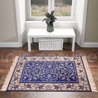 BUKAN ART SILK BLUE PERSIAN THIN TRADITIONAL FLOOR RUG MAT 68x105cm **NEW**