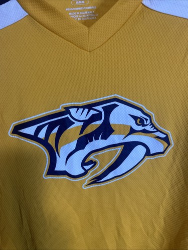 NHL Nashville Predators Jersey Mens Medium l Yellow Navy - Picture 2 of 9