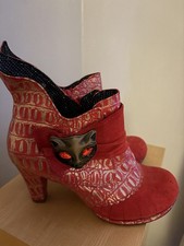 Irregular Choice Red Miaow Boots Size 6