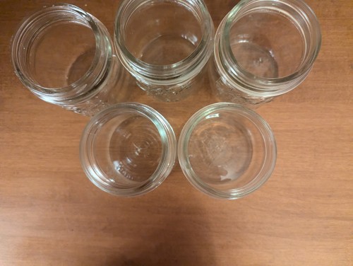 5-VINTAGE KERR,BALL, ATLAS 1/2 PINT JARS ZINC LIDS - Picture 7 of 9