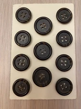  RALPH LAUREN SUIT blazer Coat BUTTON SET  4 Hole  24/32  Dull dark brown  11 PC