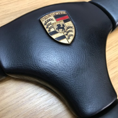 Porsche Club Sport black leather steering wheel. 968 CS, 944 964 911 928. 8B - Picture 14 of 18