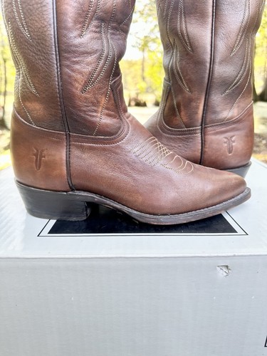 Stivali Frye Billy in pelle marrone pull-on cowgirl rodeo ride point 7 B - Foto 9 di 18