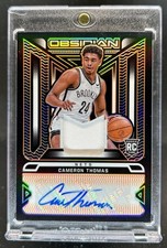 2021-22 Obsidian Cameron Thomas Rookie Jersey Ink RC Orange Auto Autograph #/25