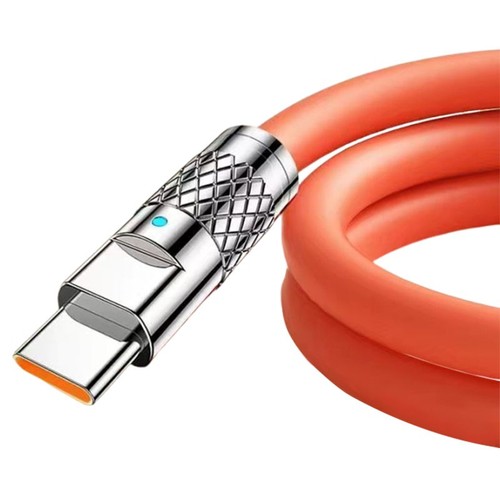 Easily Identifiable Orange Silicone USB Cable for Fast Mobile Charging - Picture 17 of 17