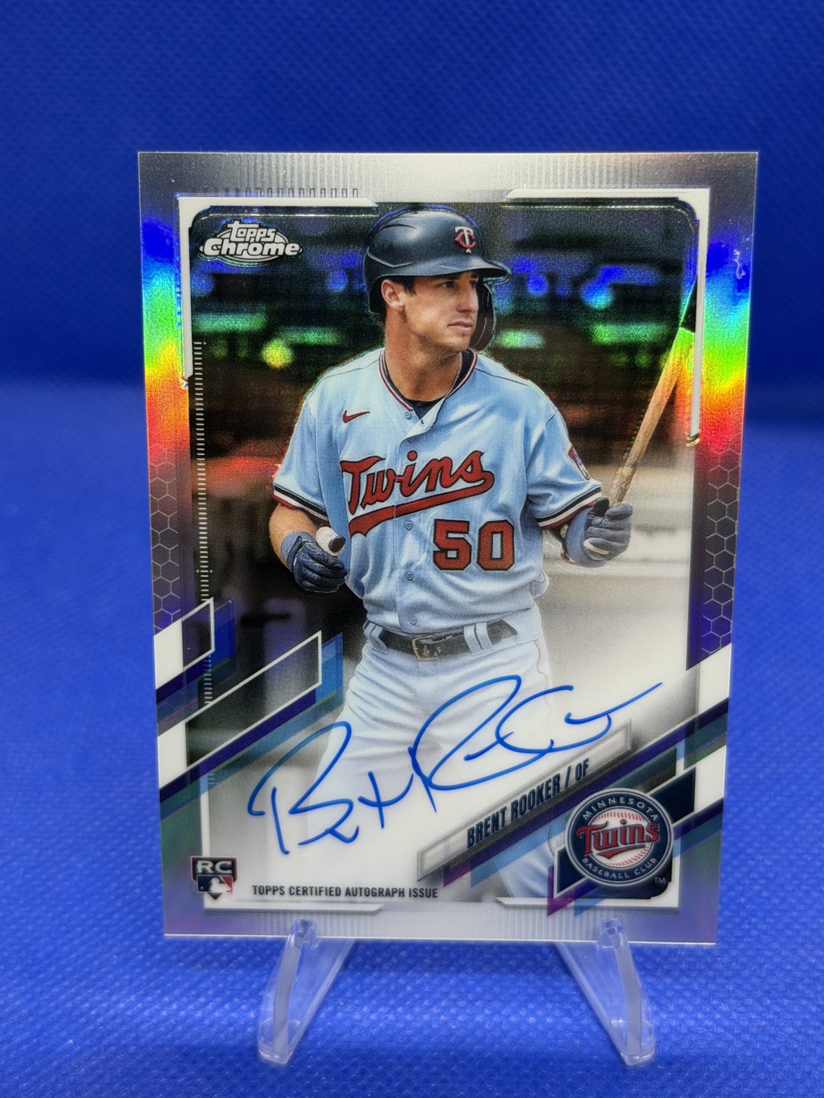 2021 Topps Chrome - Rookie Autographs Brent Rooker #RA-BR Refractor /499