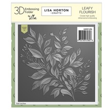 Lisa Horton Crafts Embossing Folder 6"X6"-Leafy Flourish