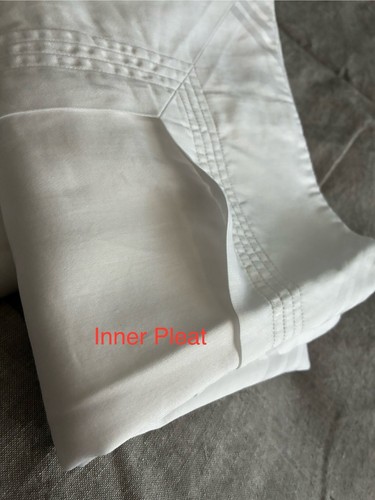 Pair PRATESI Std/Queen White Pillow SHAMS w/Pleat, Crossed Stripes FREE SHIP! - Picture 12 of 12