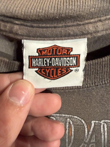 Harley-Davidson Stampede Shirt Mens Large Gray Hanes Beefy-T Texas Biker Tee - Picture 5 of 7
