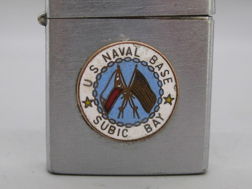 Vtg 1960's Penguin U.S. Naval Navy Base Subic Bay Lighter w/Enamel Emblem - Picture 3 of 7
